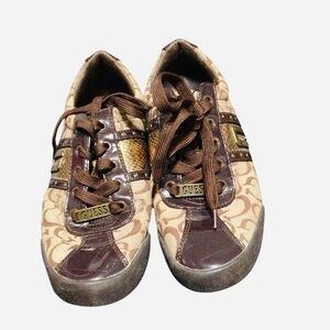 Guess Chocolate and Beige Casual Sneakers